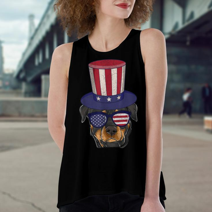 Rottweiler Patriotic Dog Mom & Dad 4Th Of July Usa Women's Loose Fit Open Back Split Tank Top