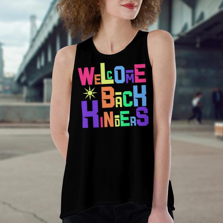 Welcome Back To School Kinders 486 Shirt Women's Loose Fit Open Back Split Tank Top