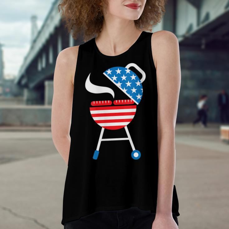 Womens America Barbeque 4Th Of July Usa Flag Merica Dad Gift Women's Loose Fit Open Back Split Tank Top
