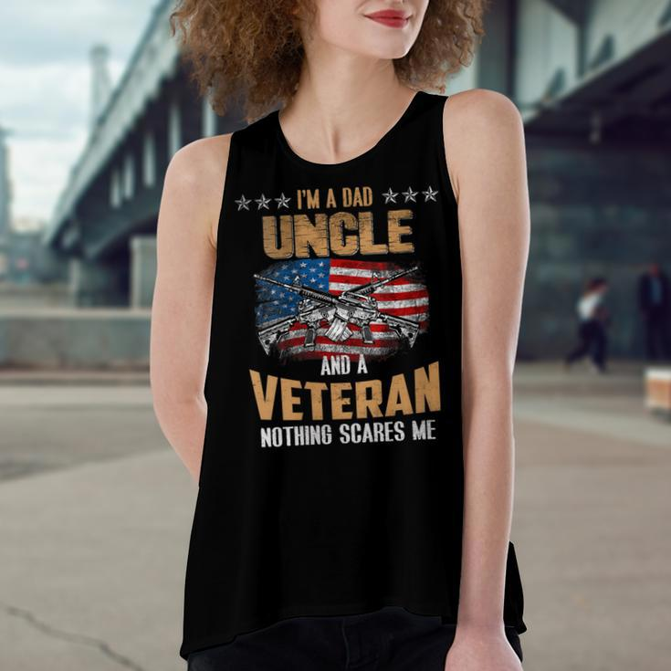 Womens Im A Dad Uncle And A Veteran Fathers Day Fun 4Th Of July Women's Loose Fit Open Back Split Tank Top