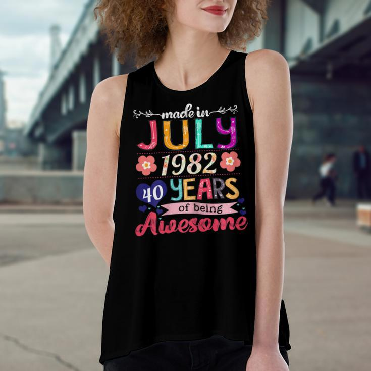 Womens Made In July 1982 40 Years Of Being Awesome 40Th Birthday Women's Loose Fit Open Back Split Tank Top