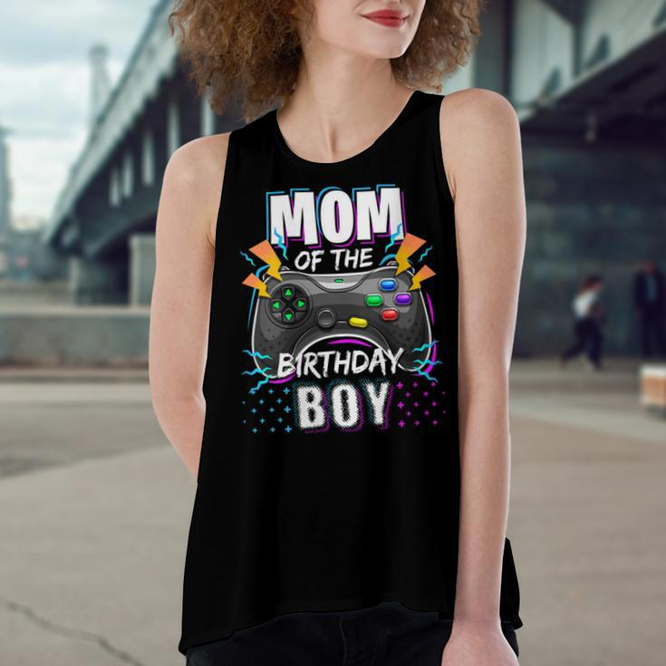 Womens Mom Of The Birthday Boy Matching Video Gamer Birthday Party V3 Women's Loose Fit Open Back Split Tank Top