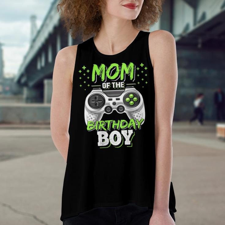 Womens Mom Of The Birthday Boy Matching Video Gamer Birthday Party V4 Women's Loose Fit Open Back Split Tank Top