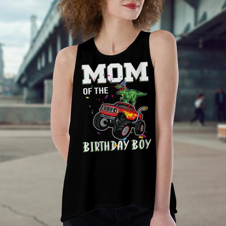 Womens Mom Of The Birthday Boy Your Funny Monster Truck Birthday Women's Loose Fit Open Back Split Tank Top