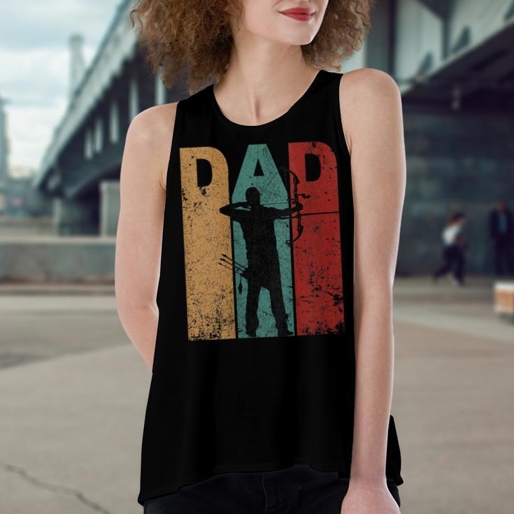 Womens Vintage Archery Dad Fathers Day Archer Daddy 4Th Of July Women's Loose Fit Open Back Split Tank Top