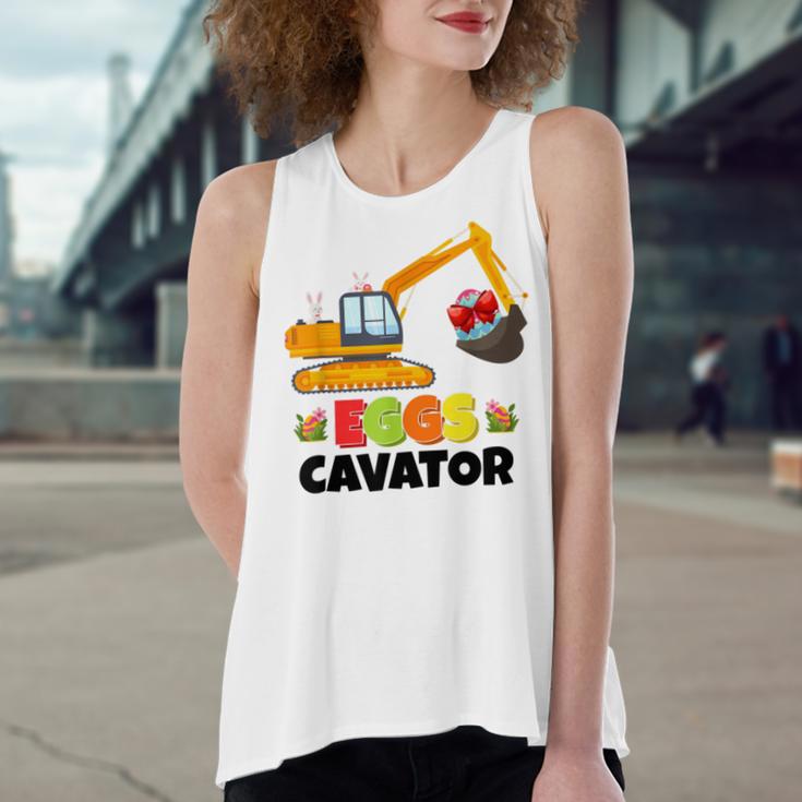 Excavator Shirts For Toddler Boys Girls Easter Eggs Cavator Women's Loose Fit Open Back Split Tank Top