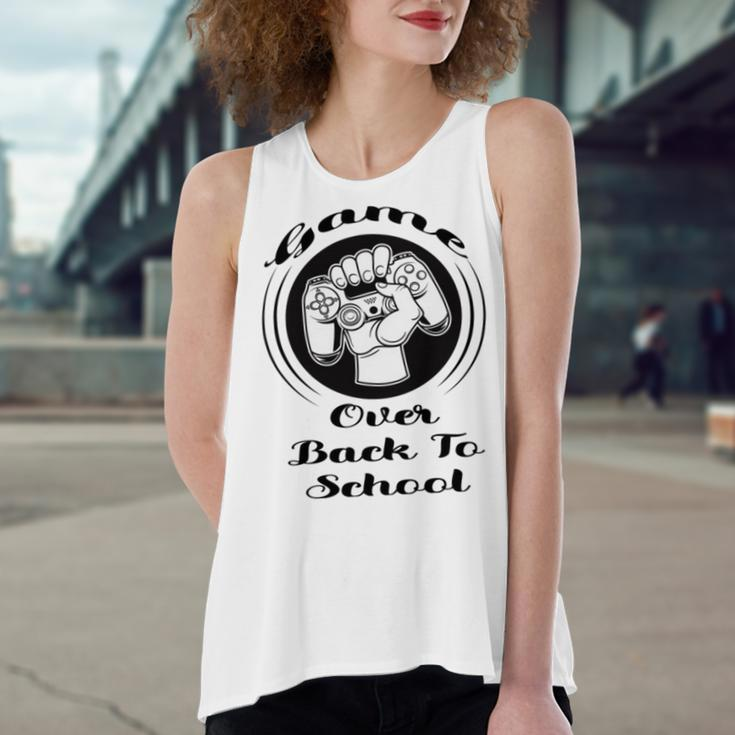Game Over Back To School Women's Loose Fit Open Back Split Tank Top