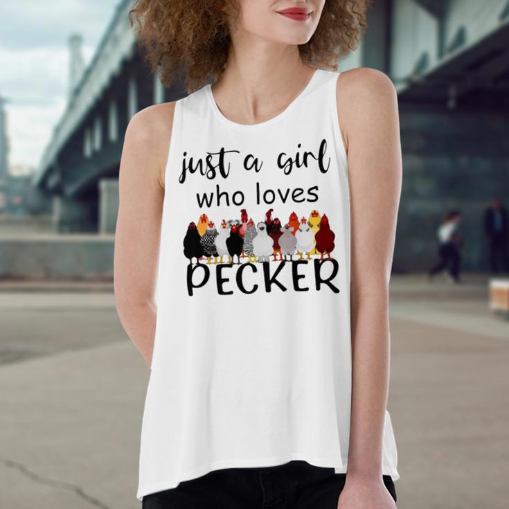 Just A Girl Who Loves Peckers 861 Shirt Women's Loose Fit Open Back Split Tank Top