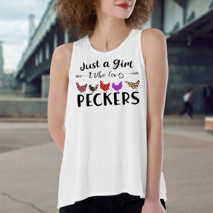 Just A Girl Who Loves Peckers 863 Shirt Women's Loose Fit Open Back Split Tank Top