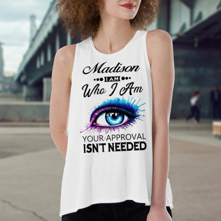 Madison Name Gift Madison I Am Who I Am Women's Loose Fit Open Back Split Tank Top