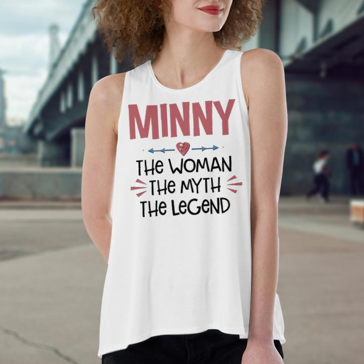 Minny Grandma Gift Minny The Woman The Myth The Legend Women's Loose Fit Open Back Split Tank Top