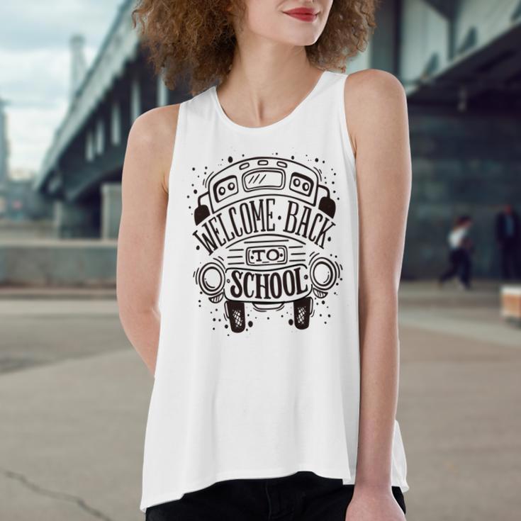 New Welcome Back To School Women's Loose Fit Open Back Split Tank Top