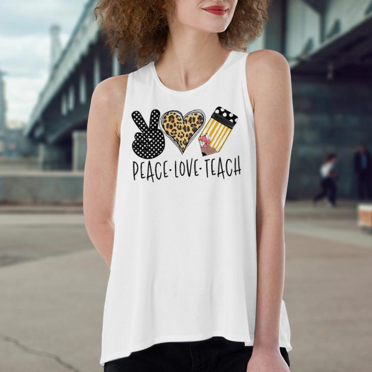 Peace Love Teach Back To School Teacher Women's Loose Tank Top