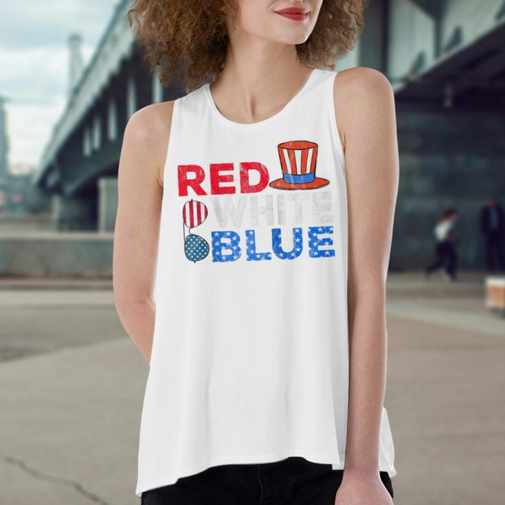 Red White Blue American Flag 4Th Of July Funny Gift Mom Dad Women's Loose Fit Open Back Split Tank Top