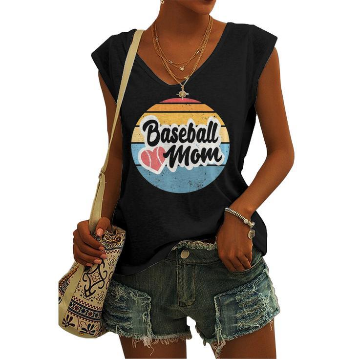 Baseball Mom Vintage Retro For Mother Women's V-neck Tank Top