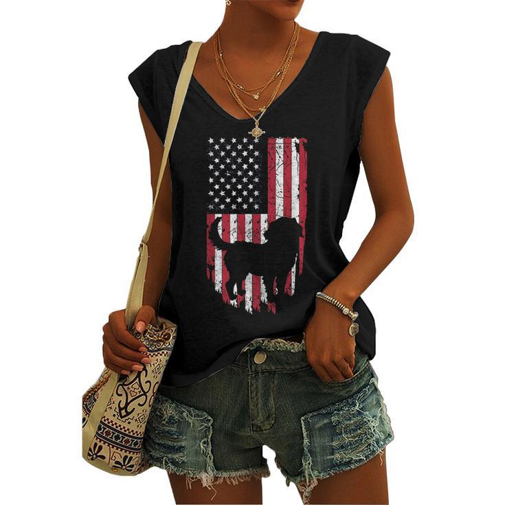 Bernese Mountain Dog Mom Dad 4Th Of July American Women's Vneck Tank Top
