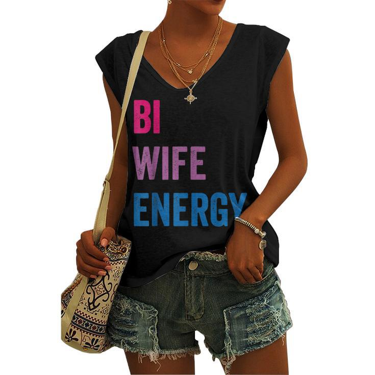 Bi Wife Energy Lgbtq Support Lgbt Lover Wife Lover Respect Women's V-neck Tank Top