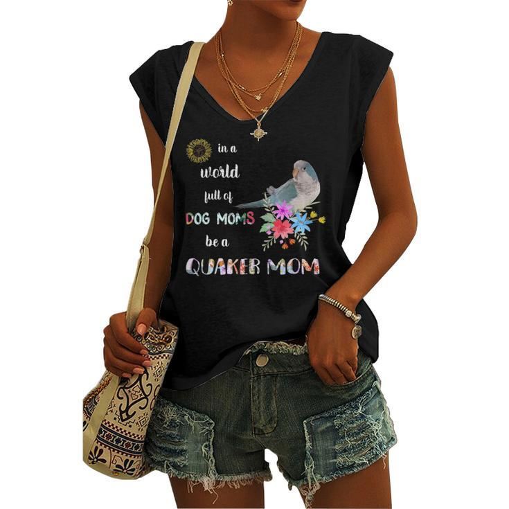 Be A Blue Quaker Parrot Bird Mom Mother Women's V-neck Tank Top