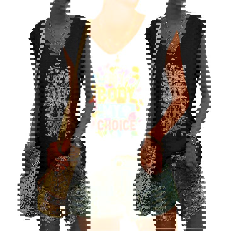 My Body My Choice Feminist Flower Feminist Women's V-neck Tank Top