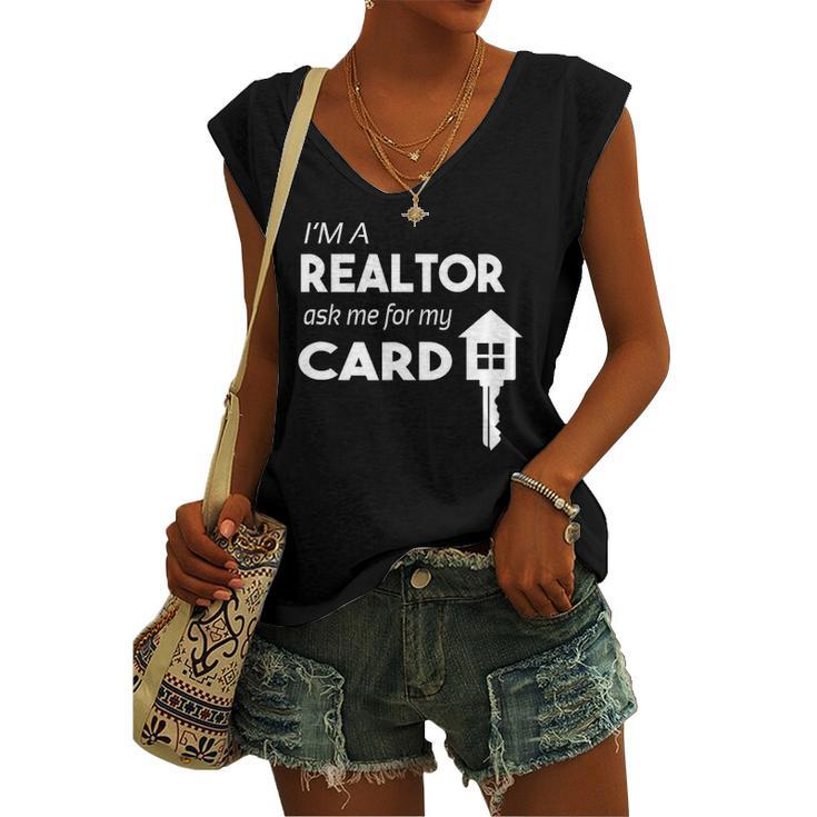 Business Card Realtor Real Estate S For Women's V-neck Tank Top