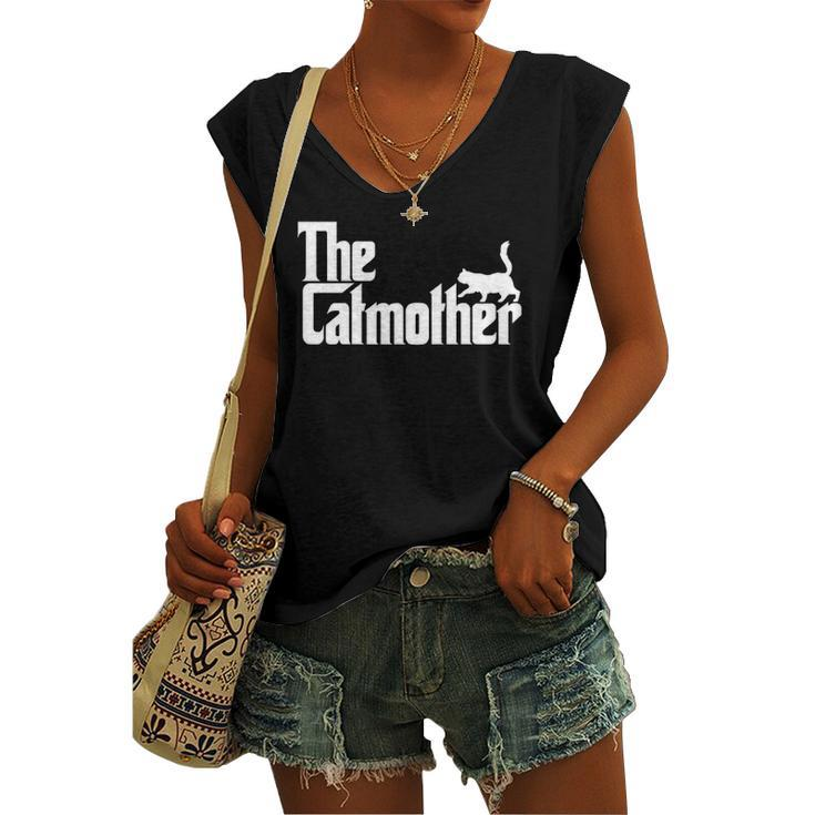 Cat Mom The Catmother Women's V-neck Tank Top