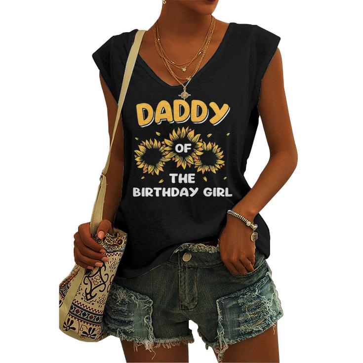 Daddy Of The Birthday Girl Sunflower Women's V-neck Tank Top