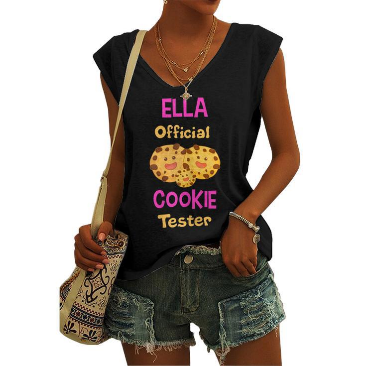 Ella Official Cookie Tester First Name Women's Vneck Tank Top
