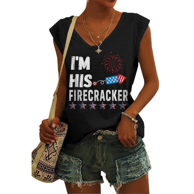 Im His Firecracker Cute 4Th Of July Matching Couple For Her Women's Vneck Tank Top