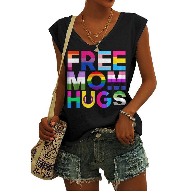Free Mom Hugs Rainbow Lgbtq Lgbt Pride Month Women's V-neck Tank Top