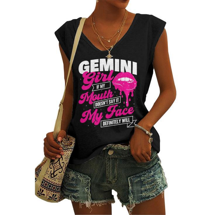 Gemini Girl Zodiac Sign Astrology Symbol Horoscope Reader Women's V-neck Tank Top