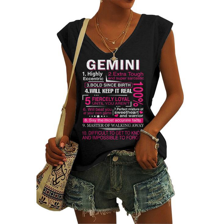 Gemini Zodiac Birthday Girls Men Saying Gemini Women's Vneck Tank Top