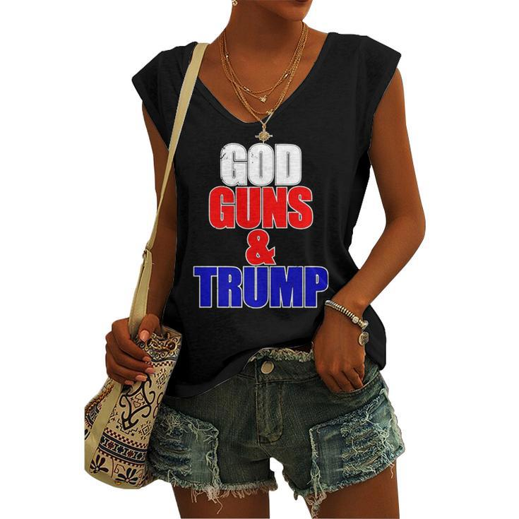 God Gun & Trump Vintage Christian Women's V-neck Tank Top