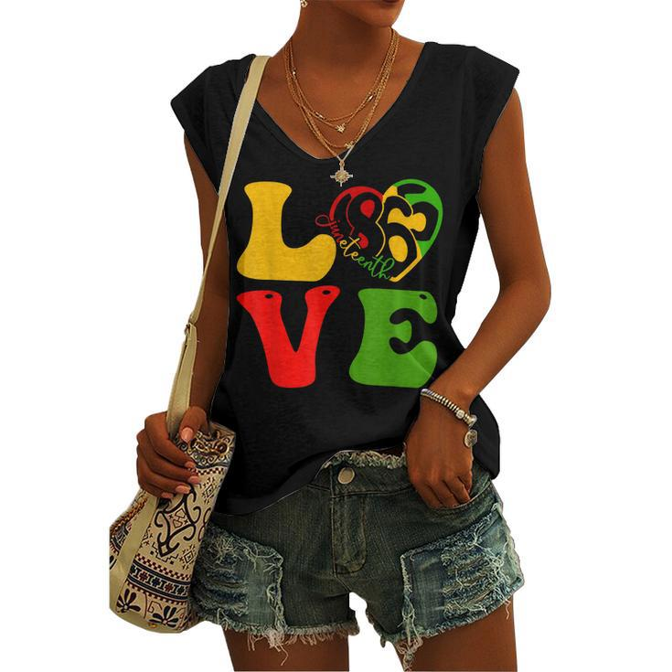 Happy Junenth Is My Independence Day Free Black Women's V-neck Tank Top