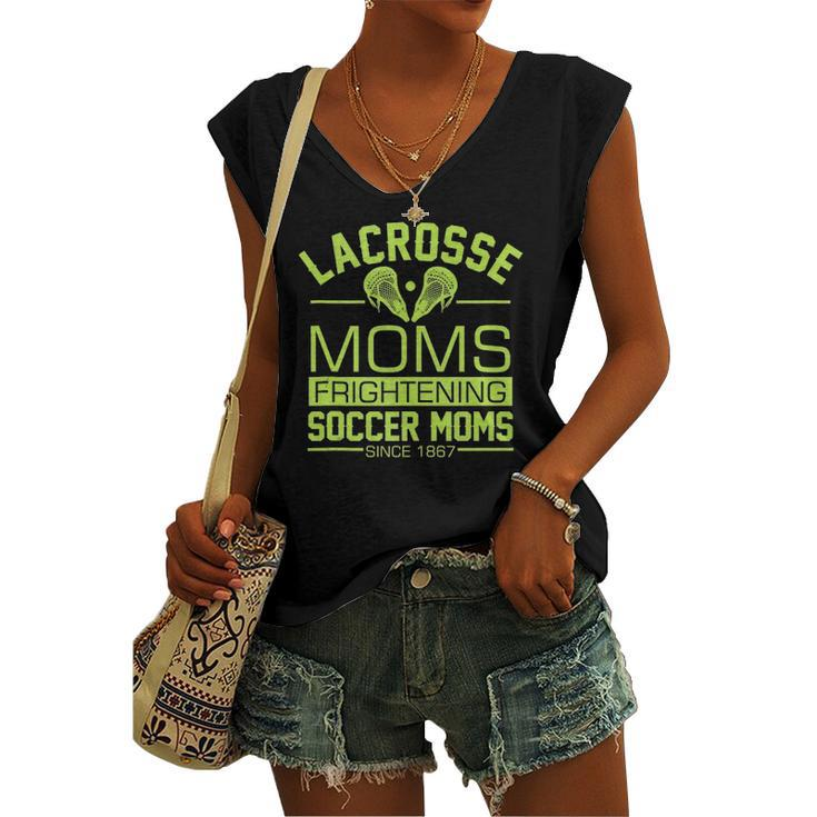 Lacrosse Moms Frightening Soccer Moms Lax Boys Girls Team Women's V-neck Tank Top