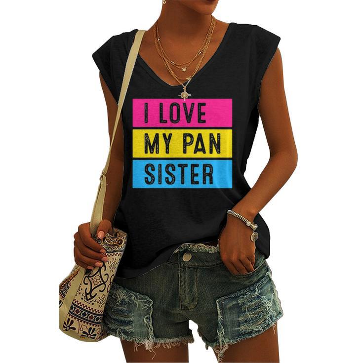 Lgbt Pride Love My Pan Sister Pansexual Support Women's V-neck Tank Top