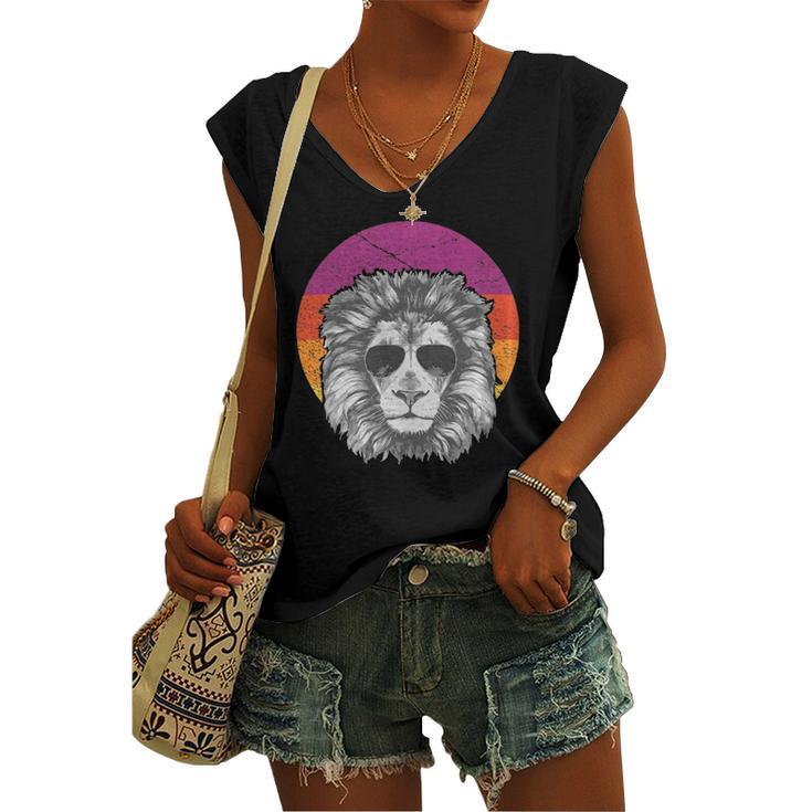 Lion Lover Lion Graphic Tees For Cool Lion Women's V-neck Tank Top