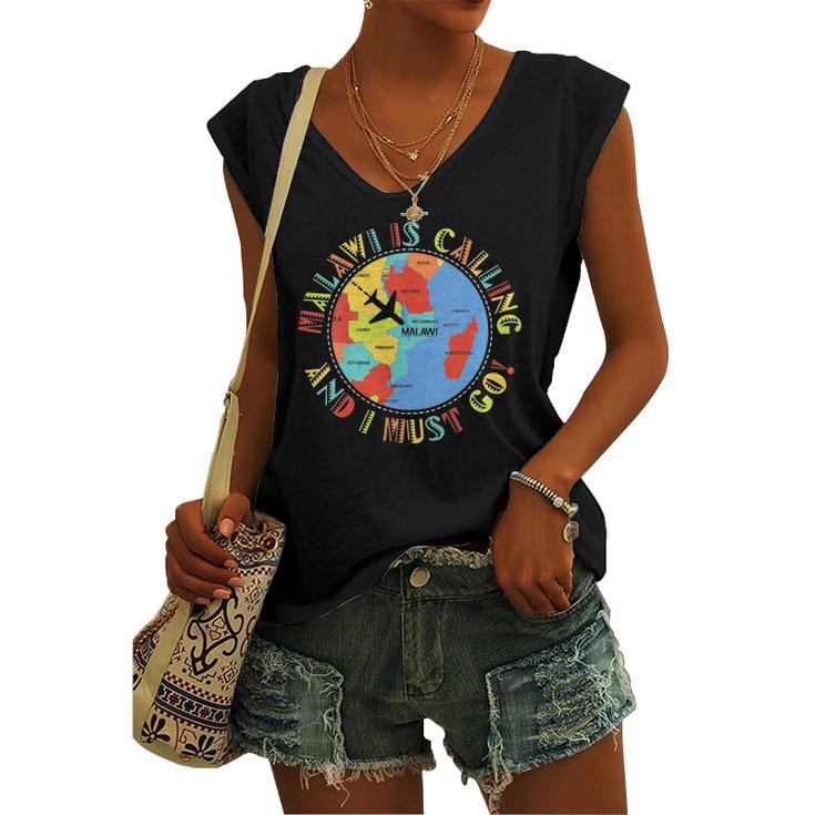Malawi Is Calling And I Must Go Women's V-neck Tank Top