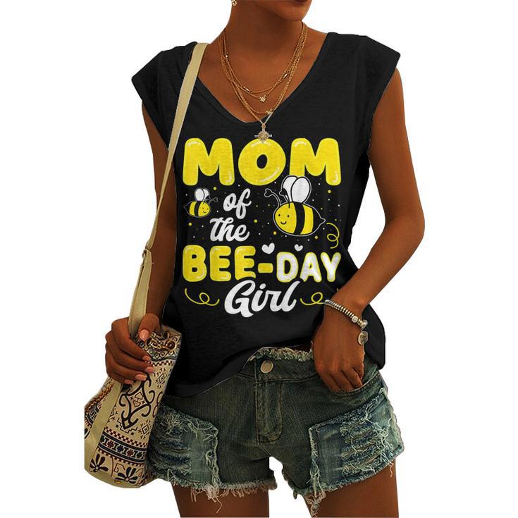 Mom Of The Bee Day Girl Hive Party Matching Birthday Sweet Women's Vneck Tank Top