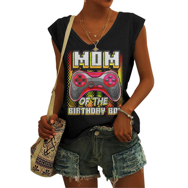 Mom Of The Birthday Boy Matching Video Gamer Birthday Party Women's Vneck Tank Top
