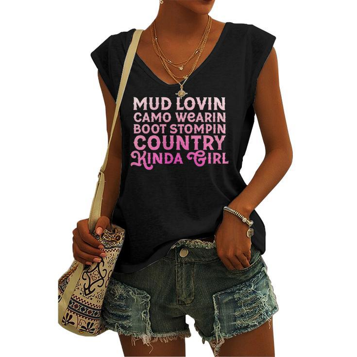 Mud Lovin Camo Wearin Boot Stompin Girls Country Southern Women's V-neck Tank Top