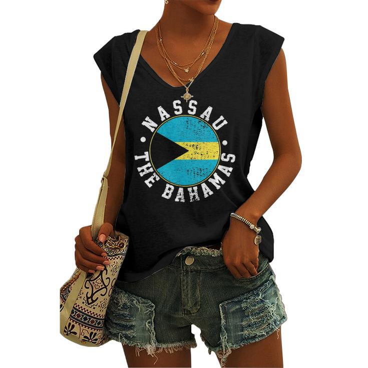 Nassau The Bahamas Flag Lovers Women's V-neck Tank Top