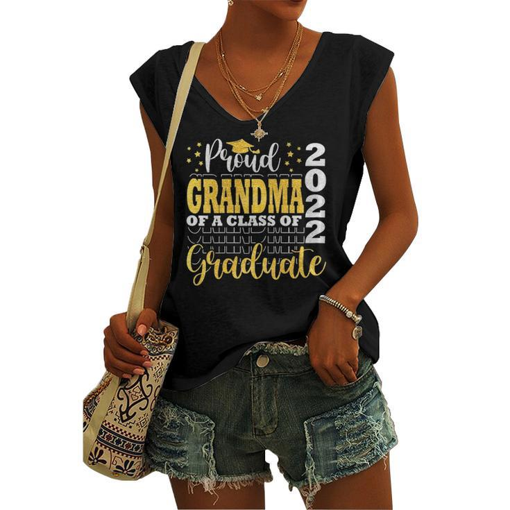 Proud Grandma Of A Class Of 2022 Graduate Senior 22 Proud Grandma Women's V-neck Tank Top
