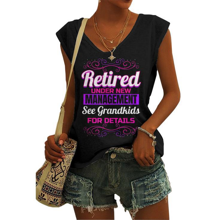 Retired Grandma Retirement Grandkids Retiree Farewell Party Women's Vneck Tank Top