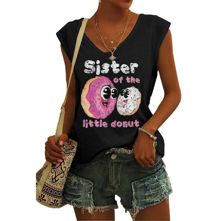 Sister Donut Pregnancy Announcement Girls Women's V-neck Tank Top