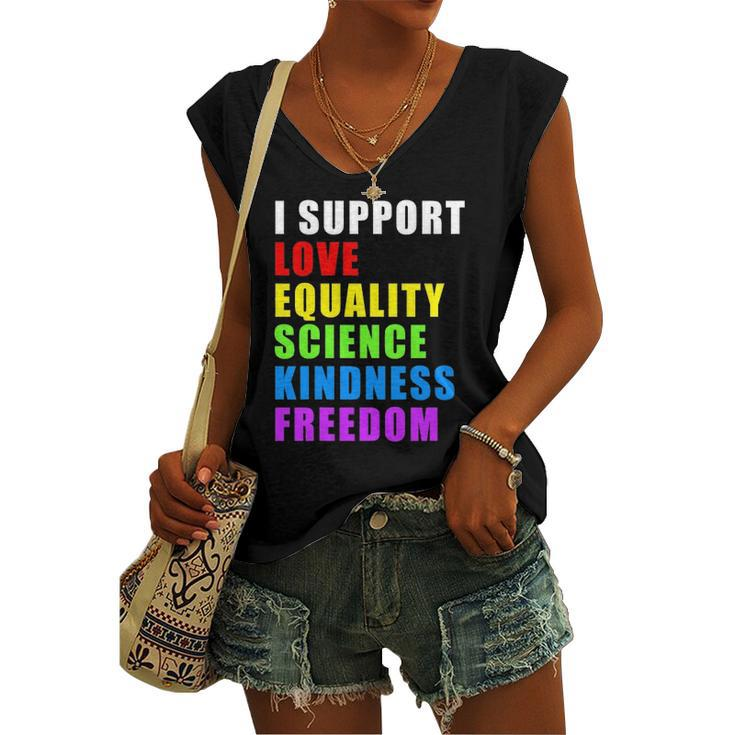 I Support Lgbtq Love Equality Gay Pride Rainbow Proud Ally Women's V-neck Tank Top