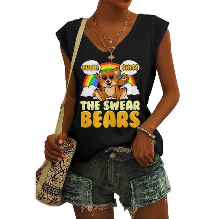 Swear Bears Cute Bear Sarcastic Adult Humor Women's V-neck Tank Top