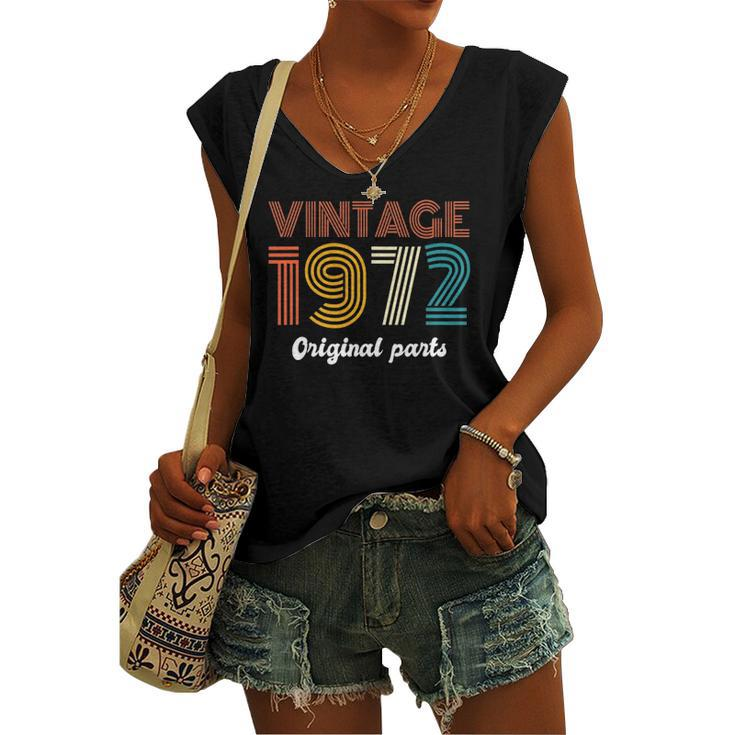 Vintage 1972 Original Parts 50Th Birthday 50 Years Old Women's V-neck Tank Top