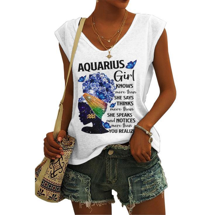 Aquarius Queen Sweet As Candy Birthday For Black Women's V-neck Tank Top