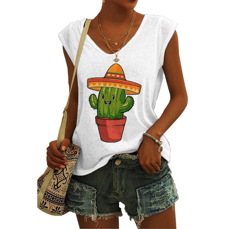Cactus Cinco De Mayo Mexican V2 Women's V-neck Tank Top