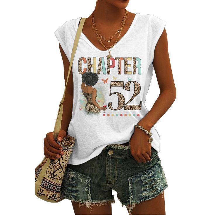 Chapter 52 Years Old 52Nd Birthday Leopard Afro Black Womens Women's Vneck Tank Top